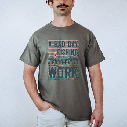 Bad Day Fishing Sublimation Design PNG Digital Download Printable Mens Fishing River