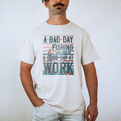 Bad Day Fishing Sublimation Design PNG Digital Download Printable Mens Fishing River