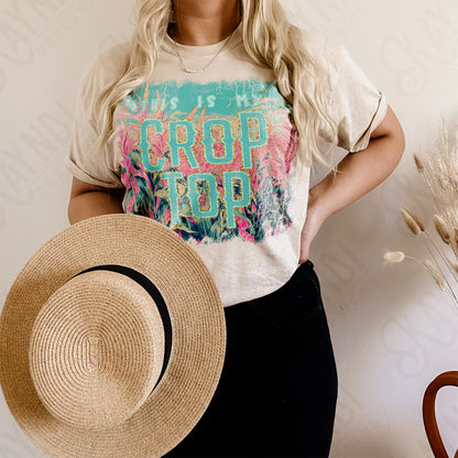 Crop Top Sublimation Design PNG Digital Download Printable Country Farm Distress Agriculture