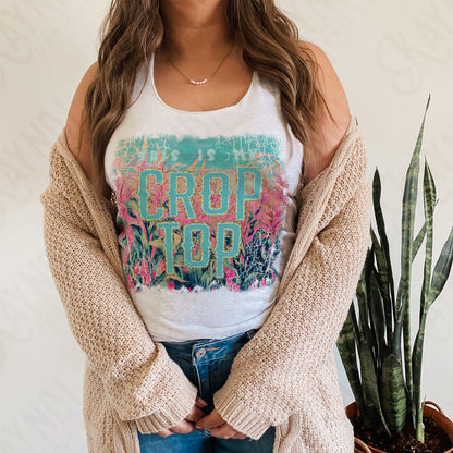 Crop Top Sublimation Design PNG Digital Download Printable Country Farm Distress Agriculture