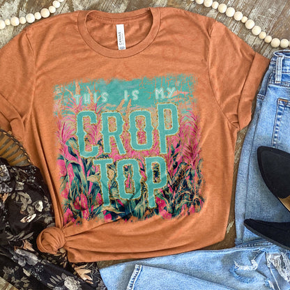 Crop Top Sublimation Design PNG Digital Download Printable Country Farm Distress Agriculture