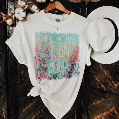 Crop Top Sublimation Design PNG Digital Download Printable Country Farm Distress Agriculture
