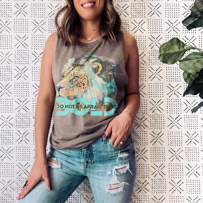 Do Not Be Afraid to be Bold Sublimation Design PNG Digital Download Printable Faith Lion Watercolor