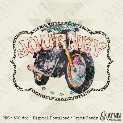 Enjoy the Journey Sublimation Design PNG Digital Download Printable Motorcycle Travel Motorsports
