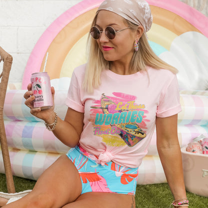 Let Those Worries Float On Sublimation Design PNG Digital Download Printable Summer Water Kayak