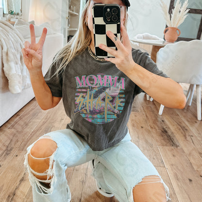 Mama Shark Sublimation Design PNG Digital Download Printable Distressed Ocean