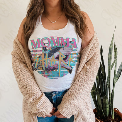 Mama Shark Sublimation Design PNG Digital Download Printable Distressed Ocean