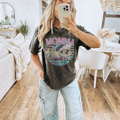 Mama Shark Sublimation Design PNG Digital Download Printable Distressed Ocean