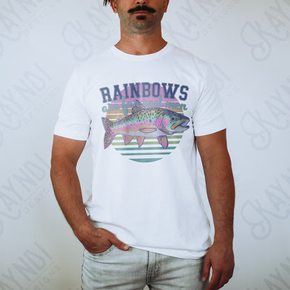Rainbows are for Reel Men Sublimation Design PNG Digital Download Printable Fishing Outdoors