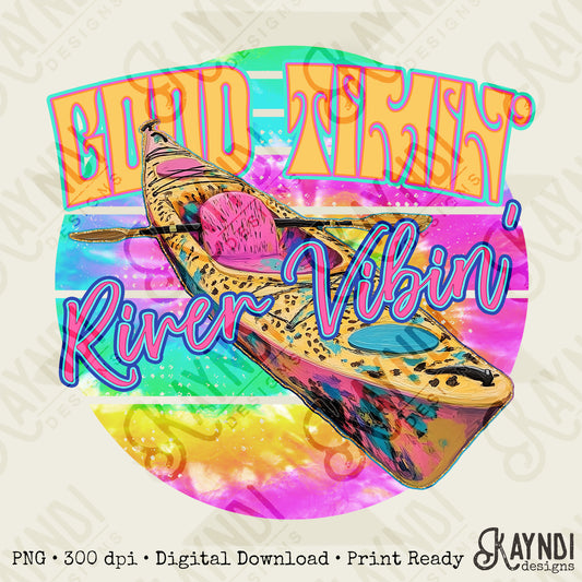 River Vibin Sublimation Design PNG Digital Download Printable Summer Cheetah Kayak