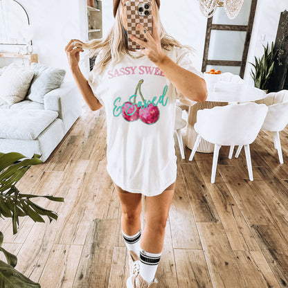 Sassy Sweet and Saved Sublimation Design PNG Digital Download Printable Cherries
