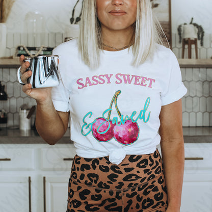 Sassy Sweet and Saved Sublimation Design PNG Digital Download Printable Cherries