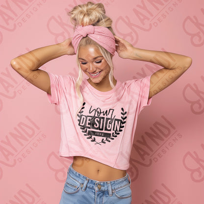 AI Assisted Generic Pink Tee 2 High Quality JPG File Mock-up
