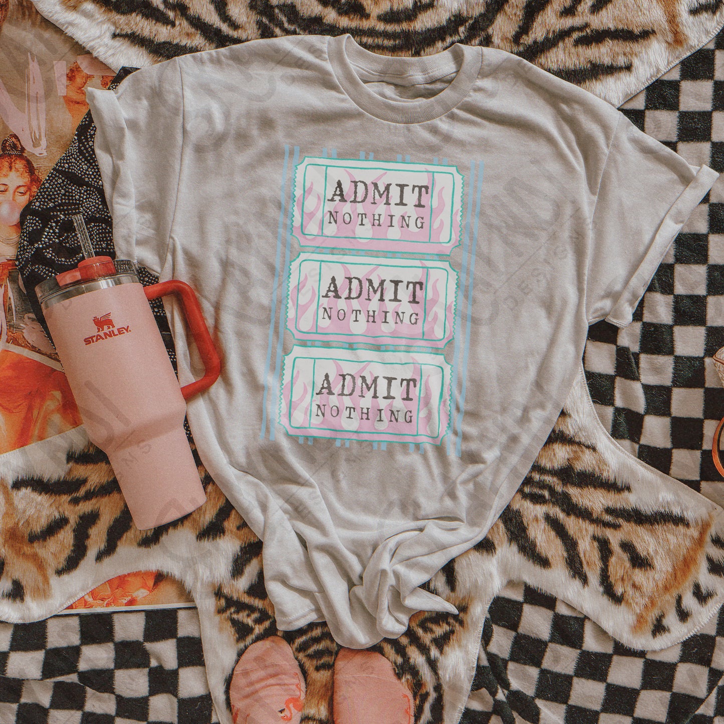 Admit Nothing PNG Digital Download Sublimation DTF Print Ticket Flames