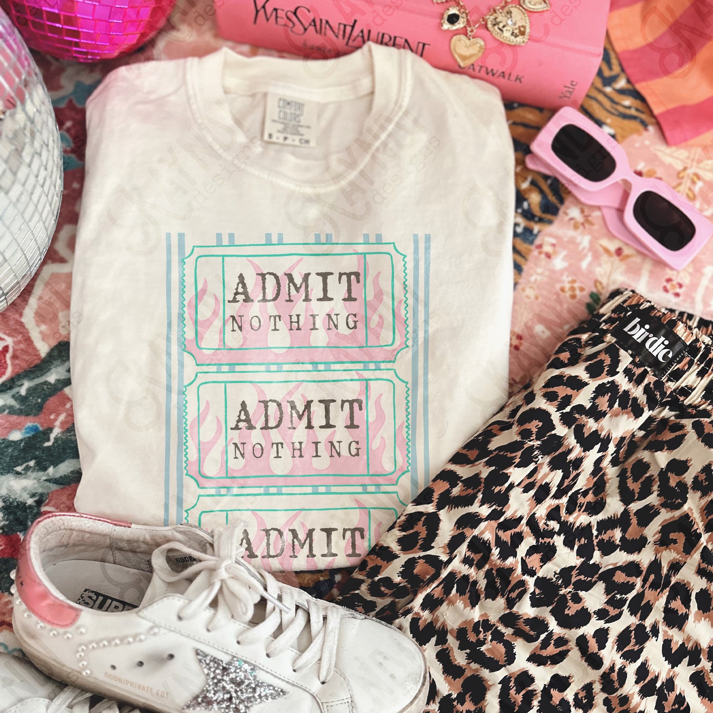 Admit Nothing PNG Digital Download Sublimation DTF Print Ticket Flames
