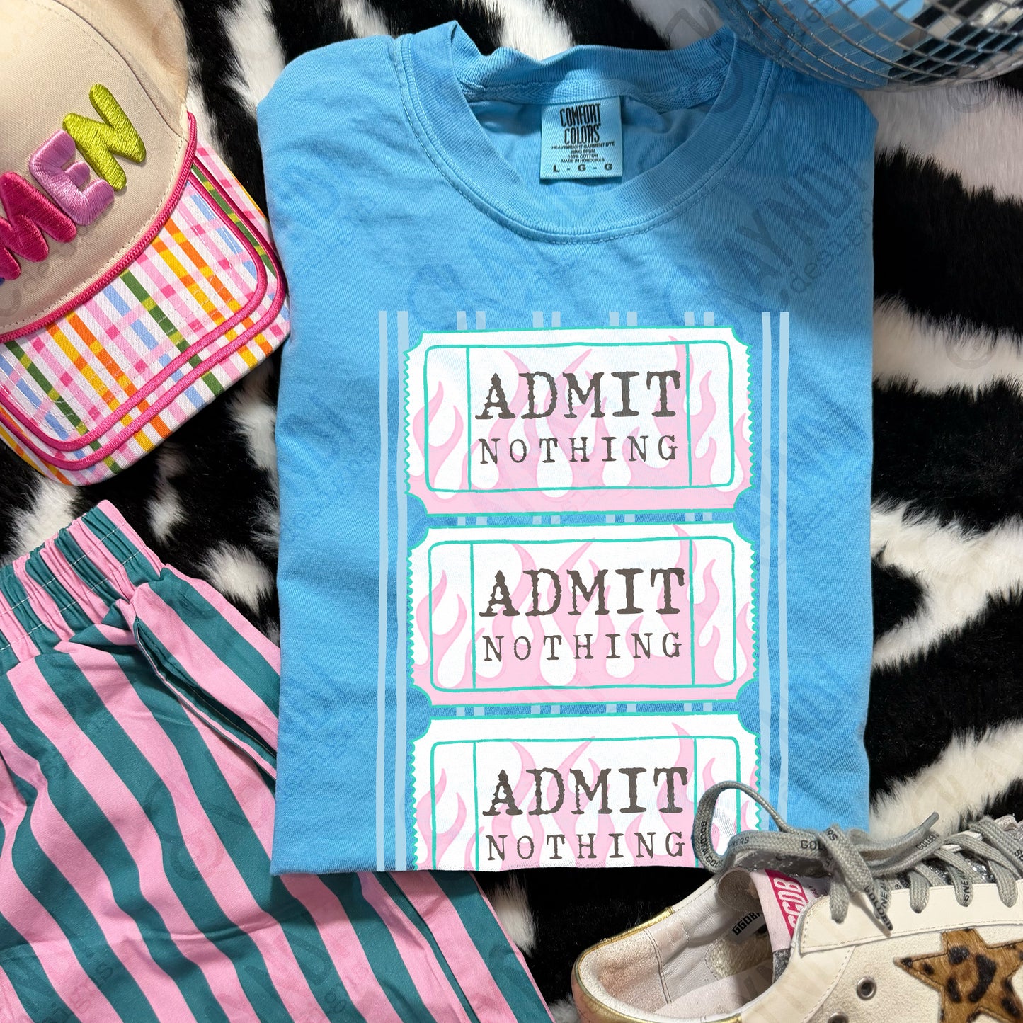 Admit Nothing PNG Digital Download Sublimation DTF Print Ticket Flames