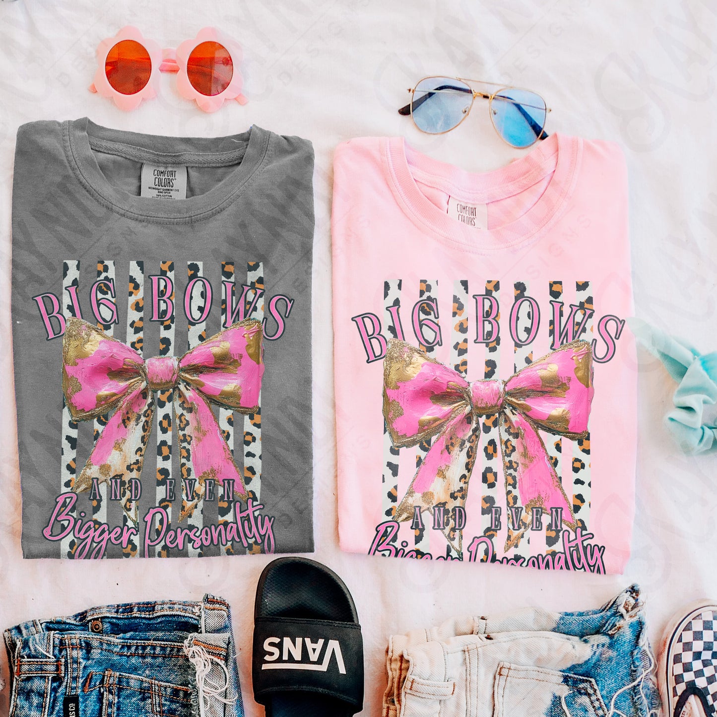 Big Bows And Even Bigger Personality PNG Digital Download Sublimation DTF Print Bow Coquette Girly Leopard Cheetah