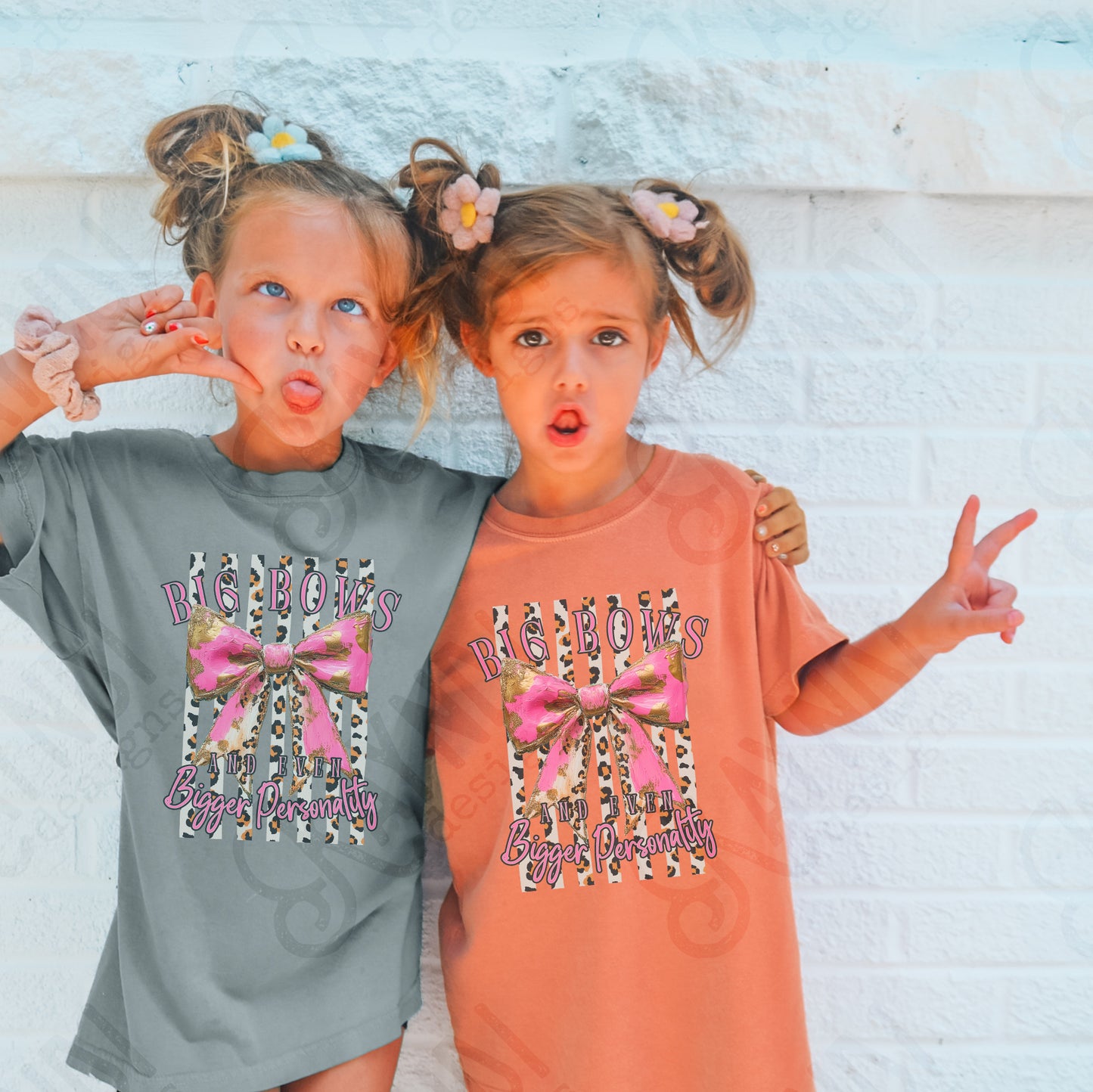 Big Bows And Even Bigger Personality PNG Digital Download Sublimation DTF Print Bow Coquette Girly Leopard Cheetah