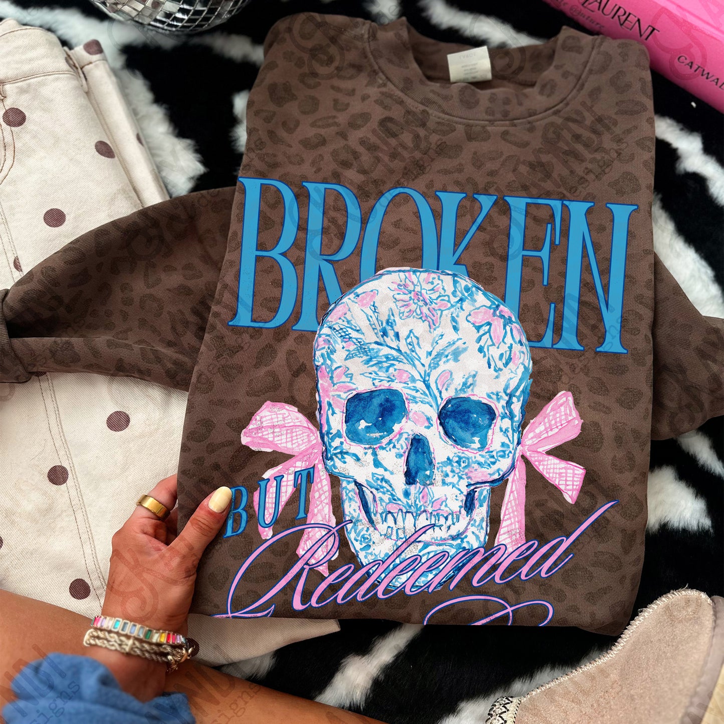 Broken but Redeemed Design PNG Digital Download Sublimation DTF Print Ready Skull