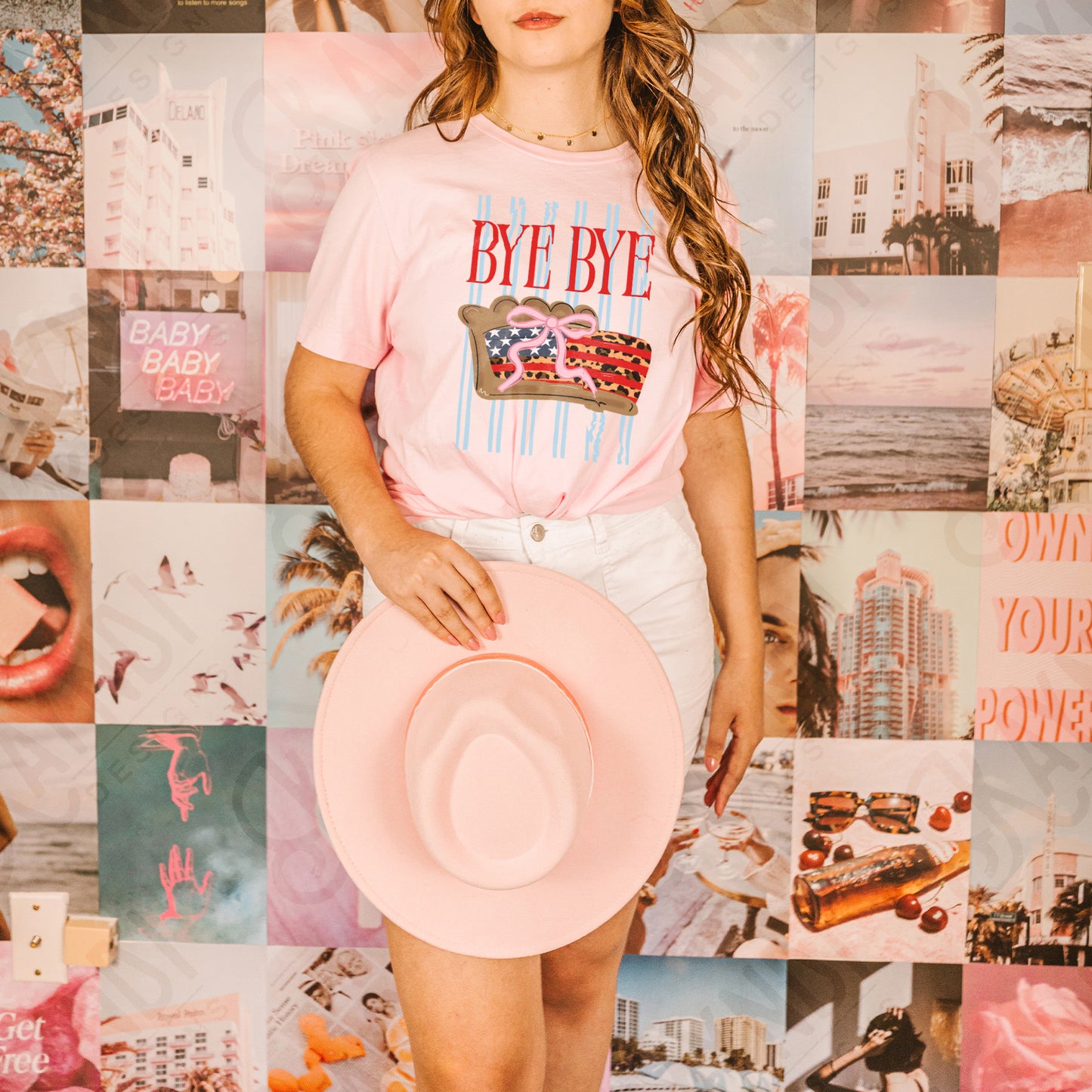 Bye Bye American Pie PNG Digital Download Sublimation DTF Print Preppy Patriotic Coquette Bow