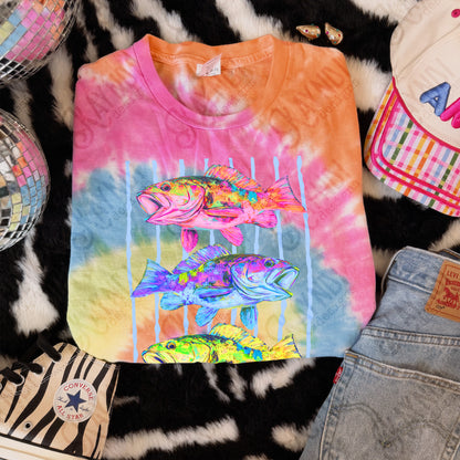 Colorful Fish Design PNG Digital Download Sublimation DTF Print Summer