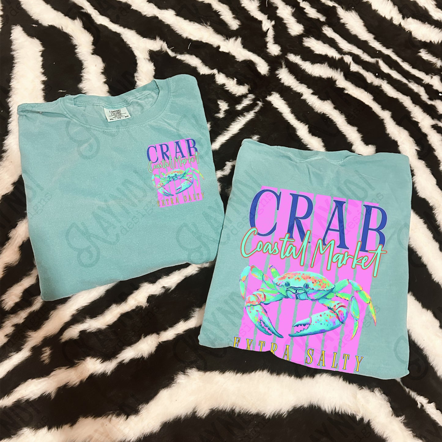 Crab Coastal Market Extra Salty Design PNG Digital Download Sublimation DTF Print Summer