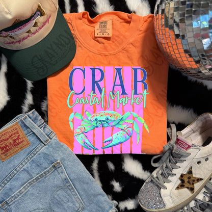 Crab Coastal Market Extra Salty Design PNG Digital Download Sublimation DTF Print Summer