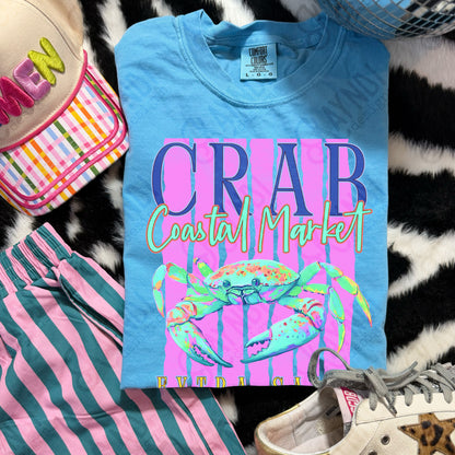 Crab Coastal Market Extra Salty Design PNG Digital Download Sublimation DTF Print Summer