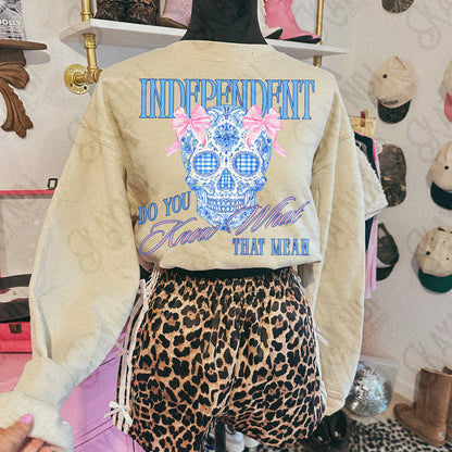 Independent Design PNG Digital Download Sublimation DTF Print Ready Skull Preppy
