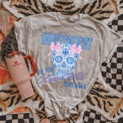 Independent Design PNG Digital Download Sublimation DTF Print Ready Skull Preppy