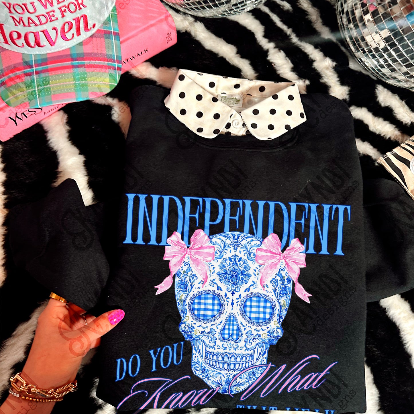 Independent Design PNG Digital Download Sublimation DTF Print Ready Skull Preppy