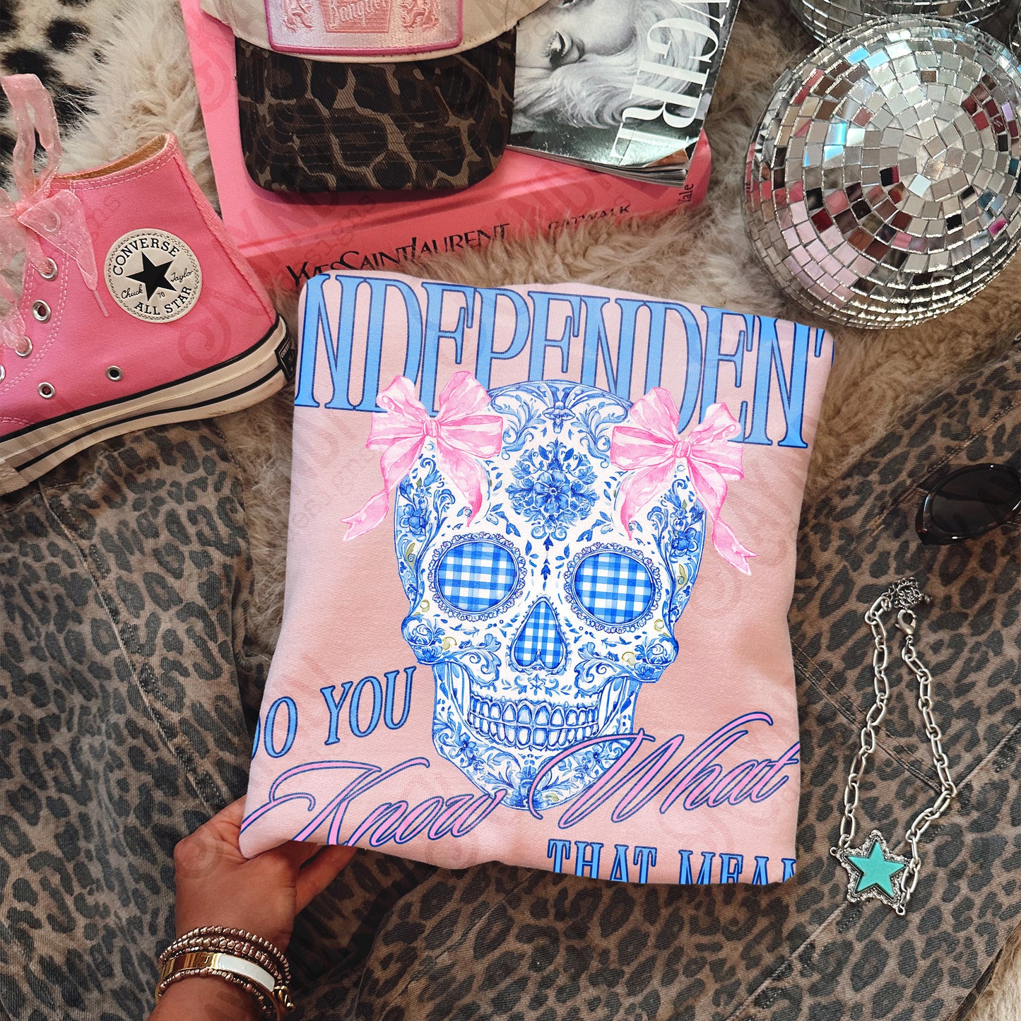 Independent Design PNG Digital Download Sublimation DTF Print Ready Skull Preppy