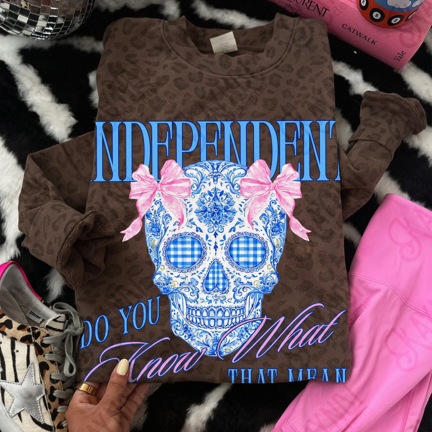Independent Design PNG Digital Download Sublimation DTF Print Ready Skull Preppy