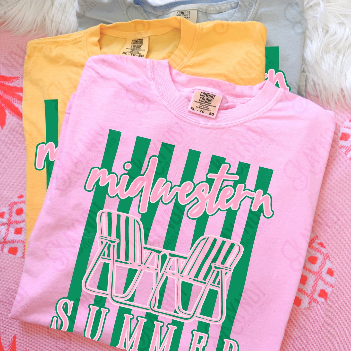 Midwestern Summer PNG Digital Download Sublimation DTF Print Preppy Stiped