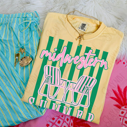 Midwestern Summer PNG Digital Download Sublimation DTF Print Preppy Stiped