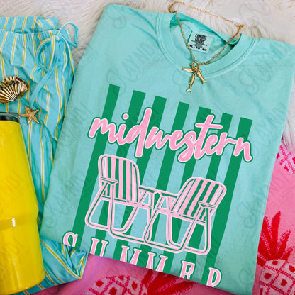Midwestern Summer PNG Digital Download Sublimation DTF Print Preppy Stiped