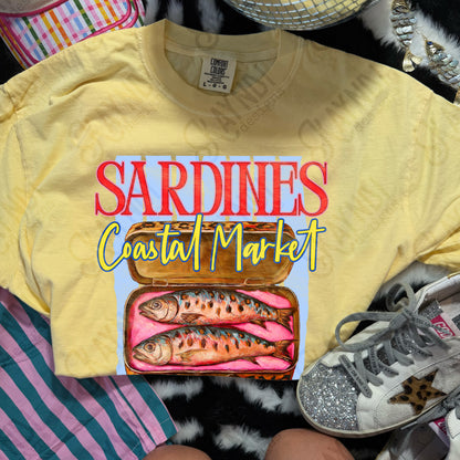 Sardines Coastal Market Extra Salty Design PNG Digital Download Sublimation DTF Print Summer