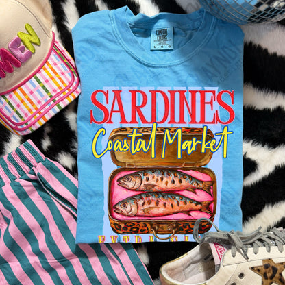 Sardines Coastal Market Extra Salty Design PNG Digital Download Sublimation DTF Print Summer