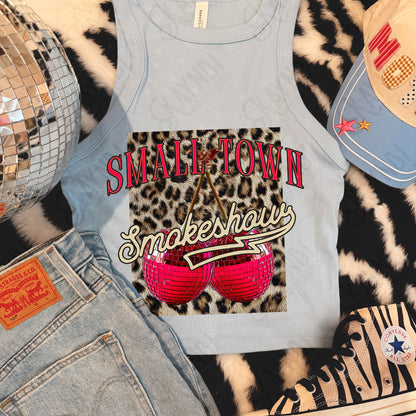Small Town Smokeshow Cherries Design PNG Digital Download Sublimation DTF Print Disco Cherry Leopard Cheetah