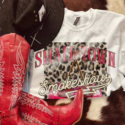 Small Town Smokeshow Cherries Design PNG Digital Download Sublimation DTF Print Disco Cherry Leopard Cheetah