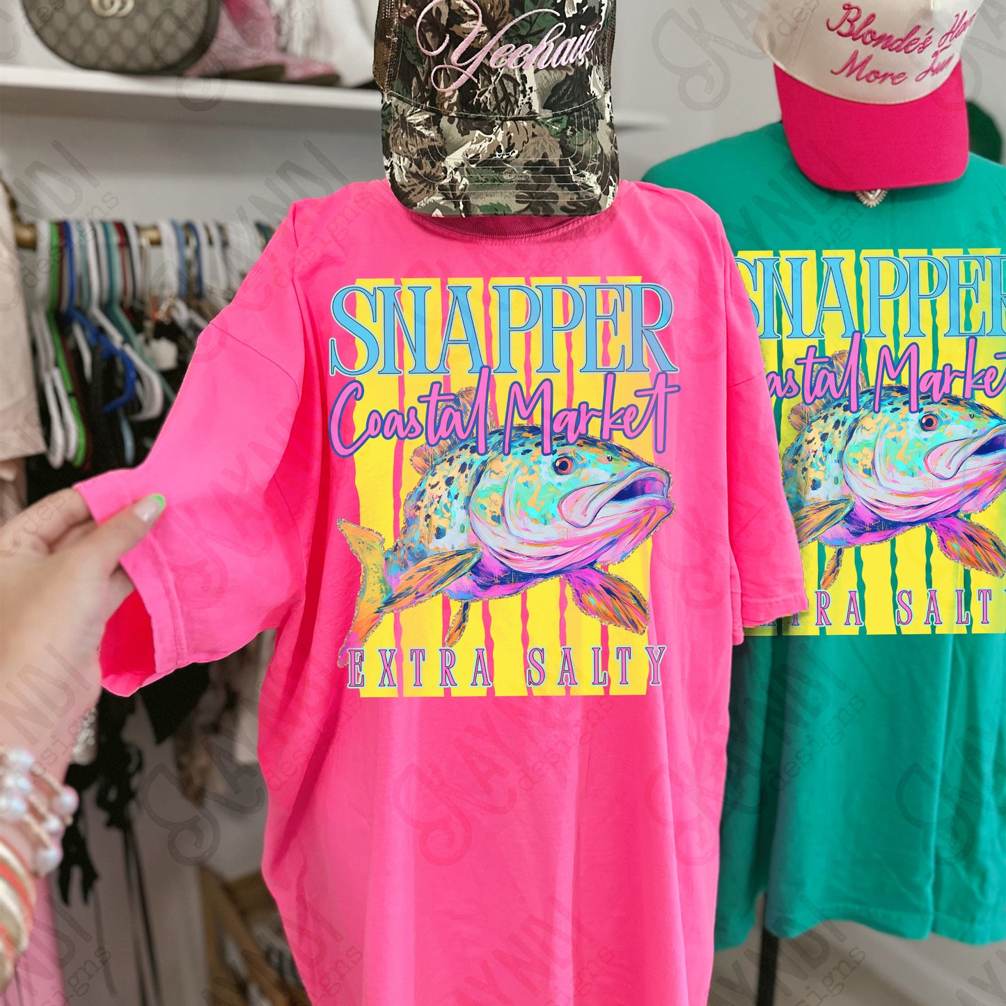 Snapper Coastal Market Extra Salty Design PNG Digital Download Sublimation DTF Print Summer