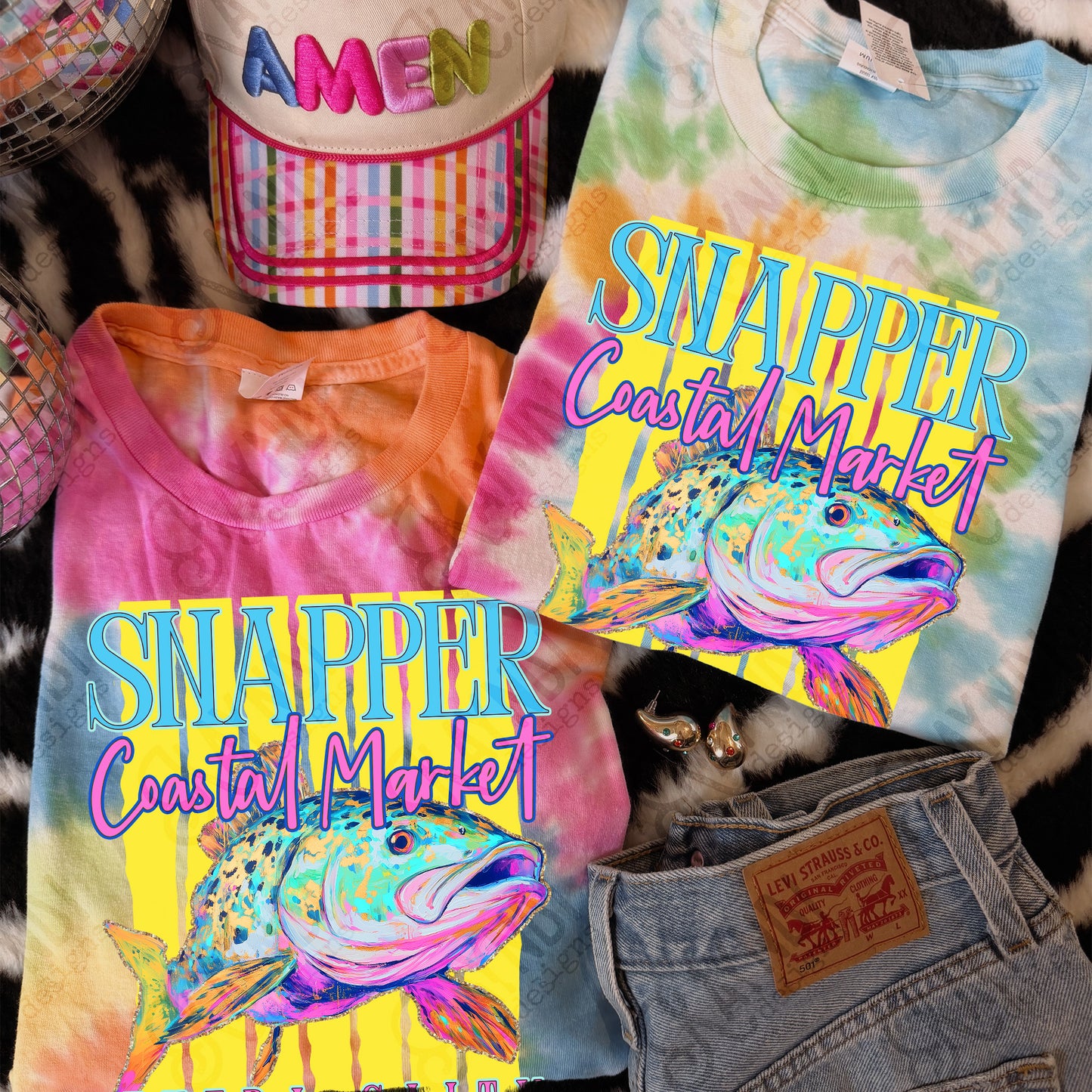 Snapper Coastal Market Extra Salty Design PNG Digital Download Sublimation DTF Print Summer