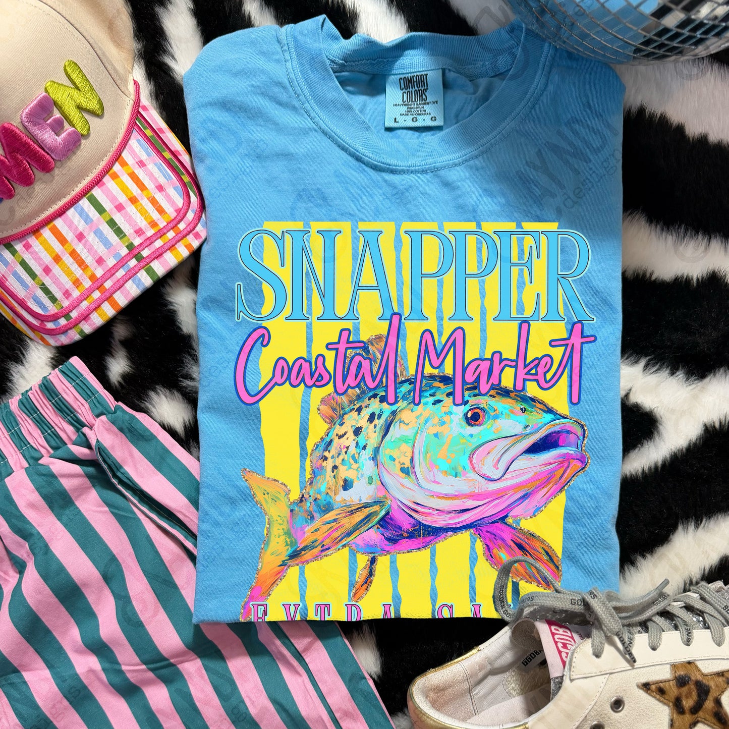 Snapper Coastal Market Extra Salty Design PNG Digital Download Sublimation DTF Print Summer