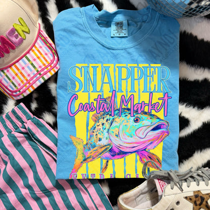 Snapper Coastal Market Extra Salty Design PNG Digital Download Sublimation DTF Print Summer