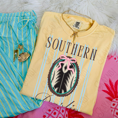 Southern Darlin PNG Digital Download Sublimation DTF Print Stripes Scalloped Preppy Southern