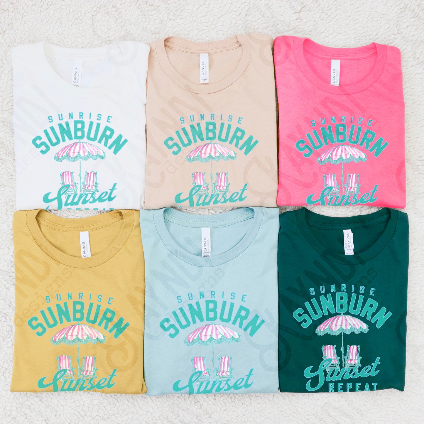Sunrise Sunburn Sunset Repeat Design PNG Digital Download Sublimation DTF Print Ready