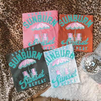 Sunrise Sunburn Sunset Repeat Design PNG Digital Download Sublimation DTF Print Ready