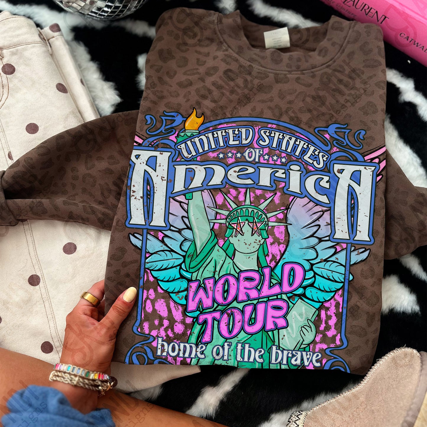 United States of America World Tour Home of the brave Distressed Digital Download Sublimation DTF Print Ready