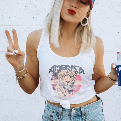 America the Brave Sublimation Design PNG Digital Download Printable American Flag Cheetah