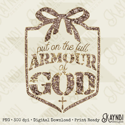 Armour of God Sublimation Design PNG Digital Download Printable Faith Christian Vintage